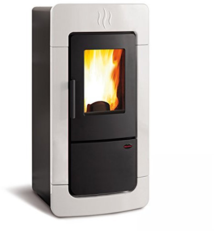 Stufa termostufa a pellet Diadema ACS Idro La Nordica Extraflame Bianco