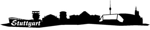 Skyline4u Stadtaufkleber Stuttgart Autoaufkleber Sticker 20 x 3,8cm schwarz