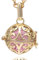 Morella Femme Collier d'ange en Acier Inoxydable doré 70 cm avec décorations et Boule sonore Rose Ø 16 mm dans Une Pochette en Velours