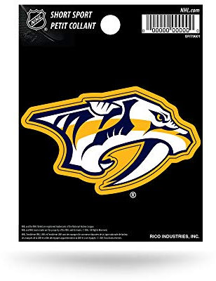 Rico Industries NHL Nashville Predators Die Cut Team Logo Short Sport Sticker