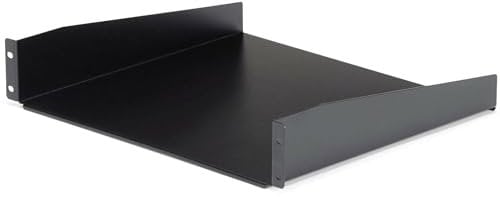 StarTech.com 2U Server Rack Shelf - Universal Rack Mount Cantilever Shelf for 19 Network Equipment Rack & Cabinet - Heavy Duty Steel – Weight Capacity 44lb/20kg - 16 Deep Tray, Black (CABSHELF)