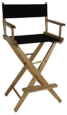 American Trails Extra-Wide Premium 30 Director's Chair Natural Frame with Black Canvas, Bar Height