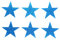 12 Blue Fabric Glitter 2 Inch 50mm Stars Iron-On