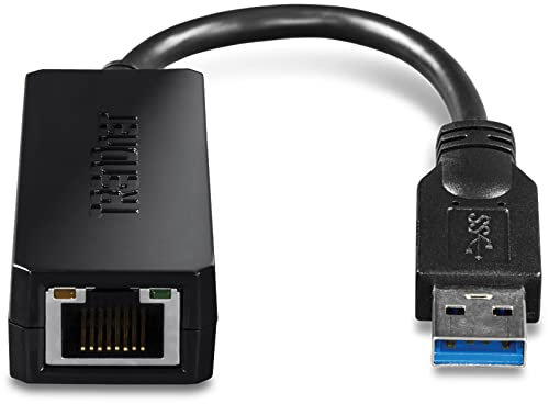 TRENDnet, TU3-ETG, Adaptador de USB 3.0 a Ethernet Gigabit, velocidades Ethernet de 2 Gbps, hasta 1 Gbps, USB-A, Compatible con Windows