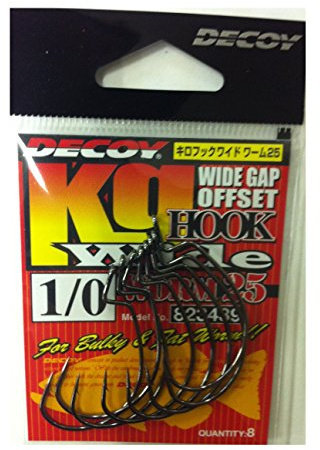 Decoy Worm 25 KG Wide Gap Offset Worm Hooks Size 1/0 (3439)
