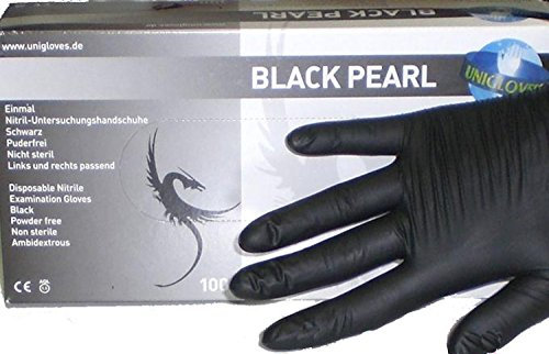 1 Spenderbox = 100 Stk. Nitril-Handschuhe ++BLACK-PEARL LATEXFREI++ Größe: M