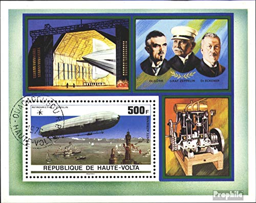 Prophila Collection Obervolta Block42 (kompl.Ausg.) gestempelt 1976 75 Jahre Zeppelin- Luftschiffe (Briefmarken für Sammler) Flugzeuge/Ballons/Zeppeline/Luftfahrt
