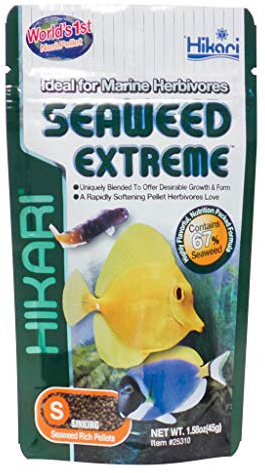 HIKARI Seaweed Extreme Floating Seaweed Rich Pellets for Smaller Marine Herbivores 1.58oz (45g)