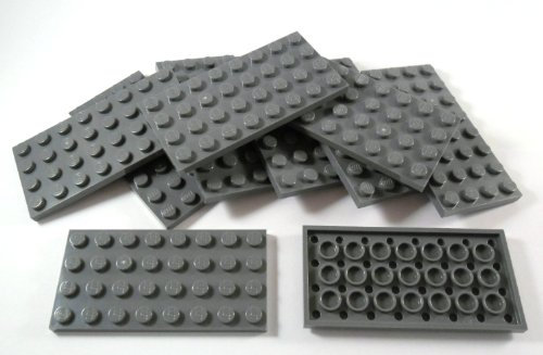 LEGO 10 piece plate 4x8 studs in New-dark gray.
