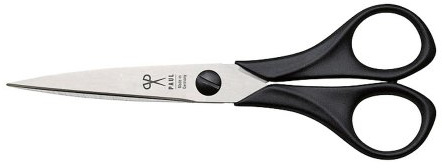 Paul 806 Papierschere, Präzisionsschliff, Schulbedarf, 16 cm lang, schwarz