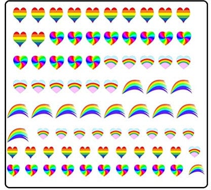 Love is in the Air Romantic Collection (# Rainbow Heart Nail Art Decals #)