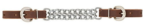 Weaver Leather Trensenzaum, Leder, doppelte Flache Gliederkette, 11,4 cm, Braun
