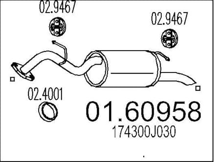 MTS 01.60958 Endschalldämpfer Endtopf 860mm 5,3kg