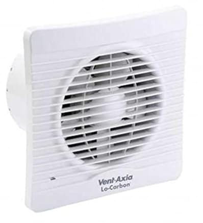 Vent-Axia 441628 Lo-Carbon Silhouette 150B Extractor Fan for Kitchen/Utility/Large Bathroom, 8 W, 24 V
