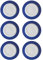Ritzenhoff & Breker Doppio Speiseteller ø 27 cm, Indigo Blau, 6er Set, Teller flach mit farbigem Rand, Porzellan
