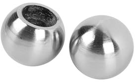 Ventanara® Endstücke für Gardinenstange Kugel Edelstahloptik Durchmesser 16mm 2er Set