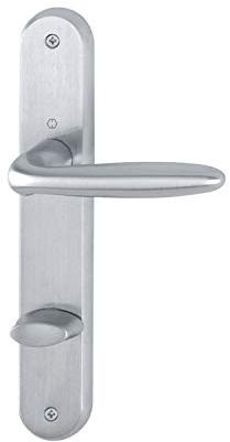 HOPPE Drückergarnitur VERONA - auf Schild WC 90, Messing verchromt matt