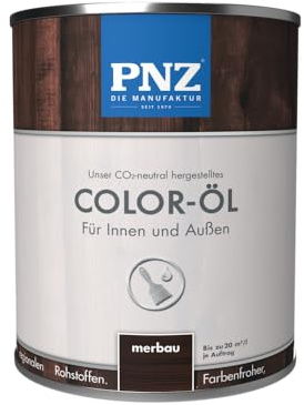 PNZ Color-Öl für Innen und Außen | lösemitttelfreies Farböl | Nachhaltig hergestellt mit regionalen Rohstoffen | für alle Hölzer, auch Bienenhäuser, Gebinde:0.25L, Farbe:merbau