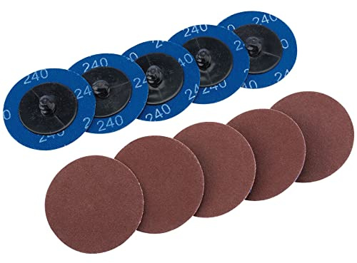 Draper SD2AB 240 Grit Aluminium Oxide Sanding Discs, Blue, 50 mm, Set of 10 Piece