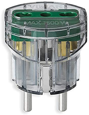 Vimar RI.00301F Adattatore elettrico tedesco/francese con protezione SICURY, Bpresa + P17/11 fumé