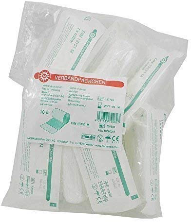 Nobamed 100 Stück (10 x 10) Verbandpäckchen steril DIN13151 Erste Hilfe (medium)
