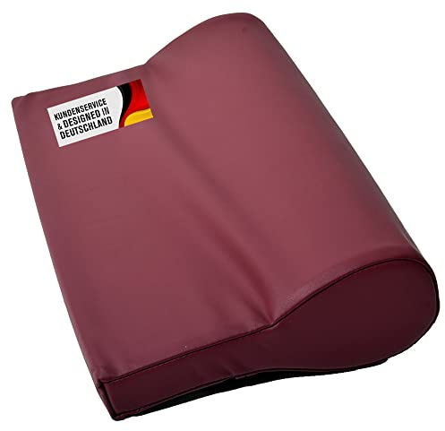 Promafit Nackenkissen ölabweisend und wasserabweisend für die Massage mit Feinzellschaumstoff und PU-Bezug als Nackenstützkissen für die Massageliege (Burgund)