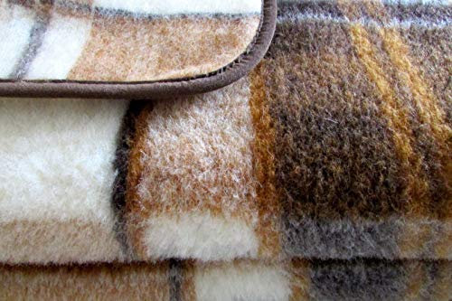 Wolldecke New Karo 100% feinste Merinowolle, Made in Germany! (135x200)