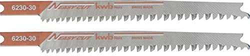kwb Lames de scie sauteuse pour le bois en acier HCS flexible à queue en U, denture en plongée, transport optimal de la sciure, tranchant de longue durée, surface polie