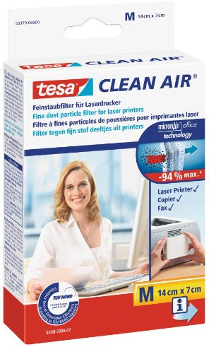 tesa Clean Air - effektiver Feinstaubfilter für Laserdrucker (Größe M)