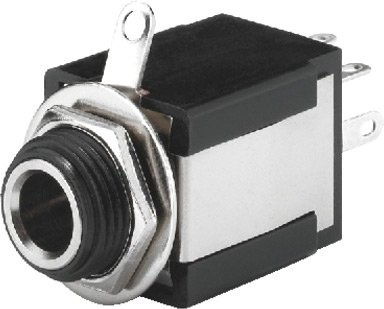 Monacor t-637si 6,3 mm schwarz, Silber Kabel Kabelbinder