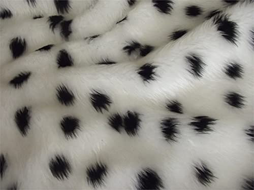 CRS Fur Fabrics 8800201462377 Animal Fun Faux Fur Fabric Material-Dalmatian, 1Mtr-150cmx100cm Tierspaßiger Kunstfellstoff, Acryl, tiermotiv, 1Mtr - 150cm x 100cm