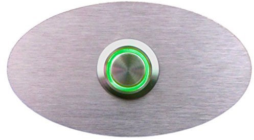 Eurosell - DESIGNER Klingel beleuchtete V2A Edelstahl Klingelplatte Platte Schild Klingelschild Türklingel Klingelknopf LED beleuchtet grün