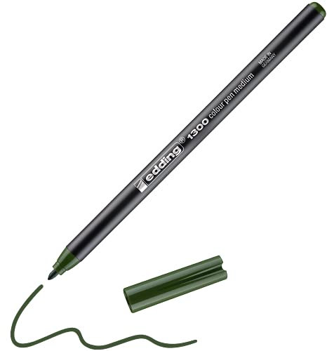 edding 1300 Fasermaler medium - olivgrün - 1 Stift - Rundspitze 2 mm - Filzstift zum Zeichnen und Schreiben - Filzstift für Schule, Mandala, Bullet Journal