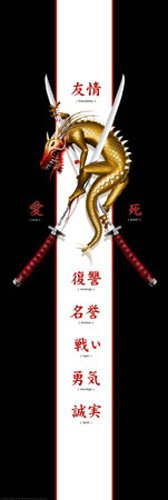 empireposter Chinese Writing - Türposter - Crossed Blades