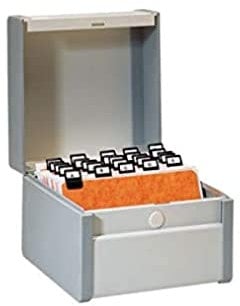 REXEL 3411200 Karteikasten, DIN A6 quer, grau lackiert