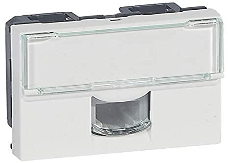 Legrand 078731 Mosaic RJ11 Prise, 4 Contacts, 2 Module, Blanc
