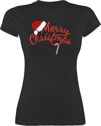 Shirtracer - Shirt Damen - Weihnachten - Merry Christmas Zuckerstange I Weihnachtsmotiv