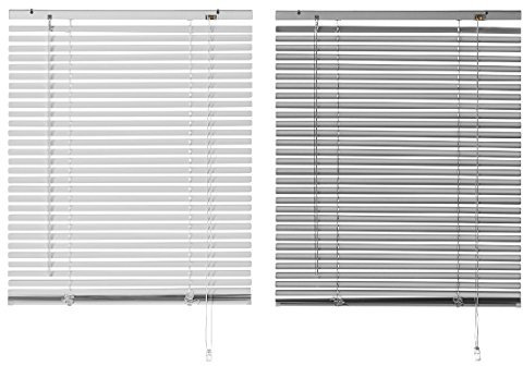 Jalousie Aluminium, Silber oder grau, viele Grössen, 25 mm Lamellen, Alu Jalousie (70 x 175 cm (BxH), Silber)