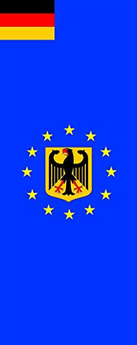 U24 Fahne Flagge Europa mit Deutschland Adler im Hochformat Premiumqualität 150 x 600 cm