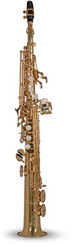 Roy Benson Bb Sopran Saxophon MOD.SS-302 gerade Form lack., inkl. leichtem Rechtecketui