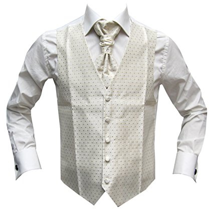 MMUGA Hochzeitsweste mit Plastron und Einstecktuch Herren
