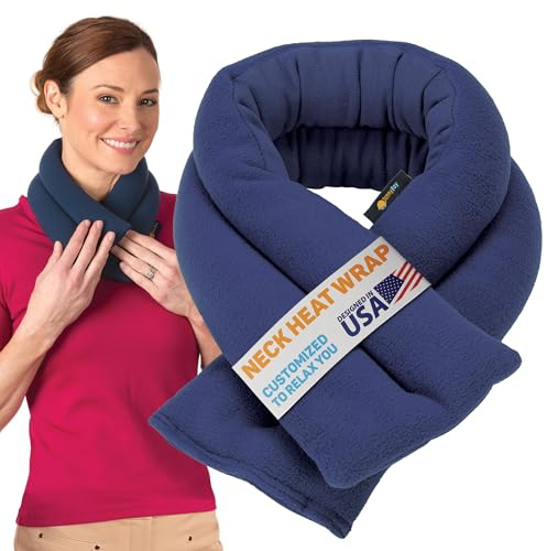 SunnyBay Microwavable Heating Pad, Neck and Shoulder Wrap, 26x4 inch, Navy