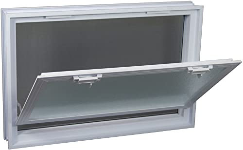 Fuchs Design Finestra di ventilazione (579x387x80 mm) bianca invece di 6 blocchi di vetro di dimensioni 19x19x8 cm - con zanzariera