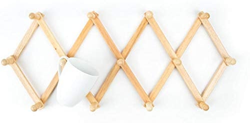 Fox Run Expanding Beechwood Coffee Mug Wall Rack, Brown