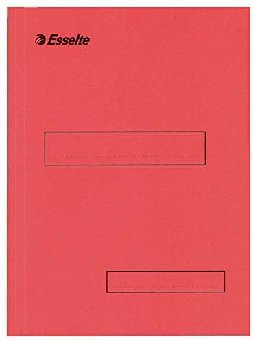 Esselte Boîte de 100 sous-dossiers à 2 Rabats pour Dossiers Armoire et Tiroir 160g - Rouge