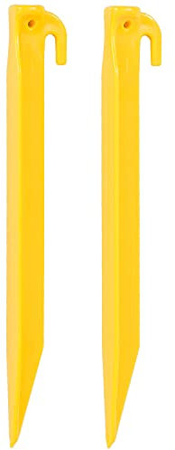 Highlander Gelb Plastic Angle Zelt Peg - 6 Pack - 9 Zoll (22,5cm) - Camping Outdoor, Zelt Zubehör