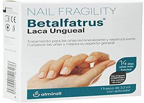 Betalfatrus, Laca Ungueal - Tratamiento para las unas remineralizante y reestructurante, 1 Frasco de 3.3 ml con aplicador
