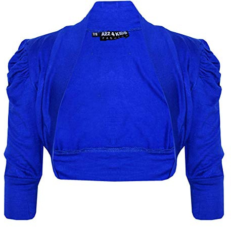 New Kids Girls Ruched Sleeve Stylish Shrug Bolero Cropped Cardigan 2-13 Years