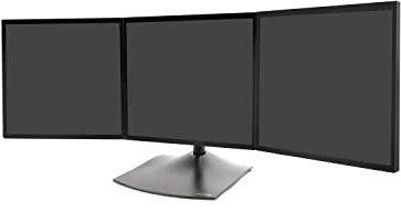 Ergotron DS100 Triple-Monitor Desk Stand - Stand for triple flat panel - aluminium, steel - black - screen size: up to 21
