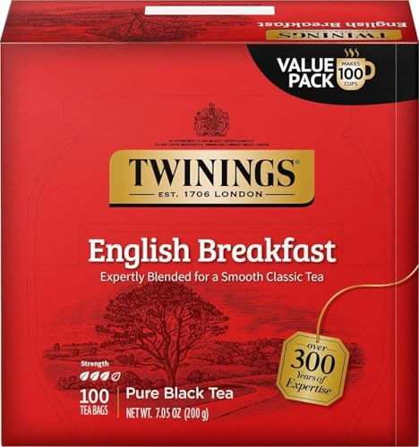 Twinings Tea, English Breakfast, 100 Count, 210ml